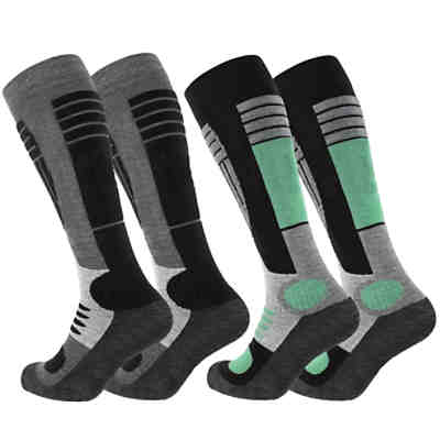 Ski & Snowboard Socken 2 Paar mit Spezialpolsterung Kniestrümpfe