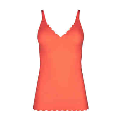 Damen Spaghetti-Shirt - Top, V-Ausschnitt, Pads, Micro Lovers, Mikrofaser T-Shirts