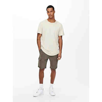 Langes Rundhals T-Shirt Kurzarm Shirt ONSMATT Stretch Basic 2