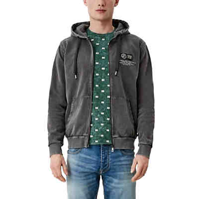 Kapuzenjacke mit Print-Detail Sweatjacken