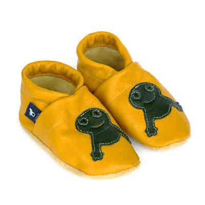 Lederpuschen / Hausschuhe / Slipper mit Frosch Hausschuhe
