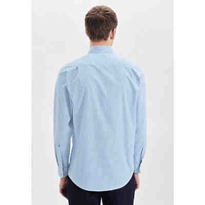 Business Hemd Regular Langarm Button-Down-Kragen Karo Langarmhemden 2
