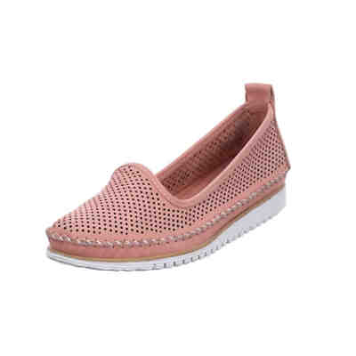 Ballerinas Schuhe Slipper Flats Bequem Nubukleder uni Klassische Ballerinas