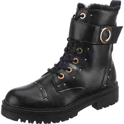 Fashion Metallic Zip Boot Schnürstiefeletten