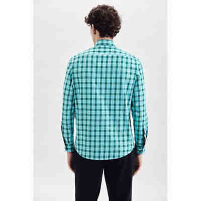Casual Hemd Regular Langarm Button-Down-Kragen Karo Langarmhemden 2