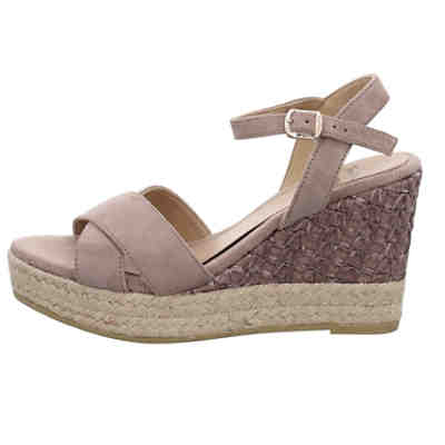 Damen Sandalen Ava-A Sandalette Fußbett Bequem Freizeit Veloursleder uni Keilsandaletten 2