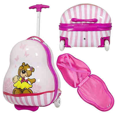 Kinder-Kofferset 2 tlg. Trolley-Set Teddy Mädchen Koffer1: 54x35x28cm, Koffer2: 41x29x24cm 2