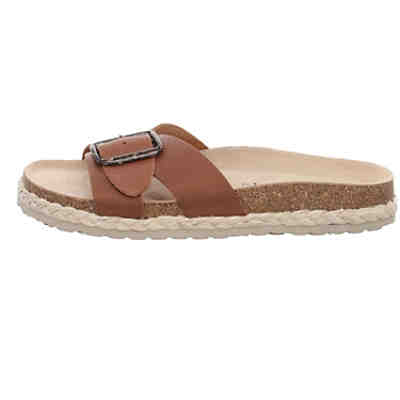 Damen Pantoletten Sandalen Luino Pantolette Gemütlich Puschen Fettleder uni Pantoletten 2