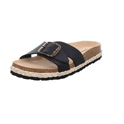 Damen Pantoletten Sandalen Luino Pantolette Gemütlich Puschen Fettleder uni Pantoletten