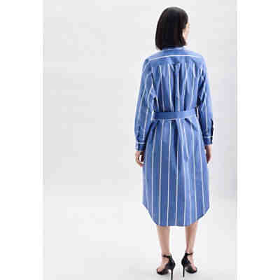 Kleid Langarm Streifen Blusenkleider 2