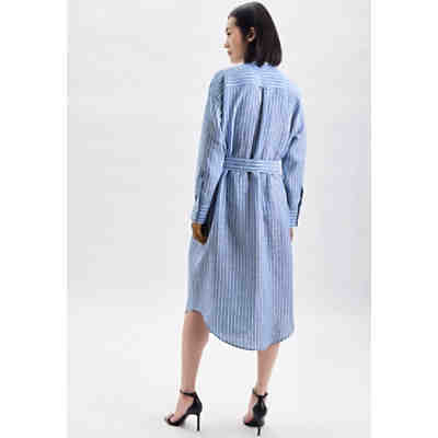 Kleid Langarm Streifen Blusenkleider 2