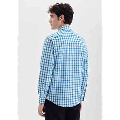 Casual Hemd Regular Langarm Button-Down-Kragen Karo Langarmhemden 2