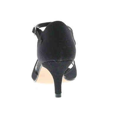 Damen Sandaletten Riemchen Glitzer Metallic-Look schwarz 2