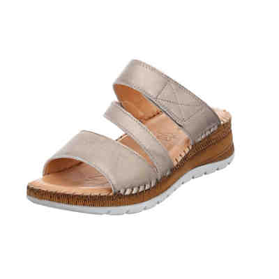 Damen Pantoletten Sandalen Meyra Pantolette Kinderschuhe Glattleder uni Pantoletten