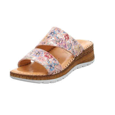 Damen Pantoletten Sandalen Meyra Pantolette Kinderschuhe Glattleder uni Pantoletten