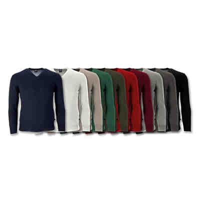 Merino-Pullover - Uni - V-Ausschnitt - Langarm Pullover 2