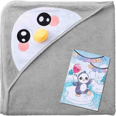 Kapuzenbadetuch Baby Handtuch mit Grußkarte (Einhorn, Pinguin, Fuchs, Panda) Kapuzenbadetücher 2