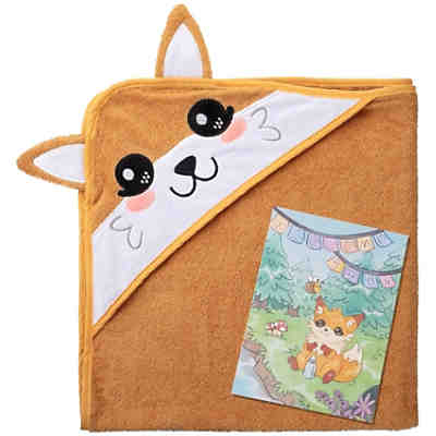 Kapuzenbadetuch Baby Handtuch mit Grußkarte (Einhorn, Pinguin, Fuchs, Panda) Kapuzenbadetücher 2