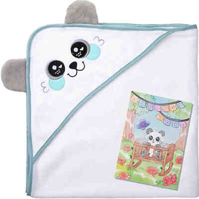 Kapuzenbadetuch Baby Handtuch mit Grußkarte (Einhorn, Pinguin, Fuchs, Panda) Kapuzenbadetücher 2
