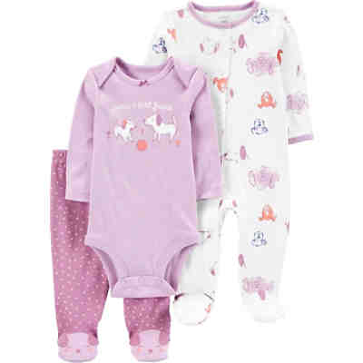 Baby Set Schlafanzug + Body + Leggings für Mädchen