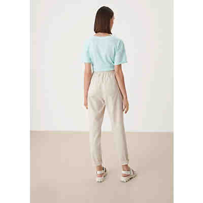 High-Waist-Hose aus Leinenmix Stoffhosen 2