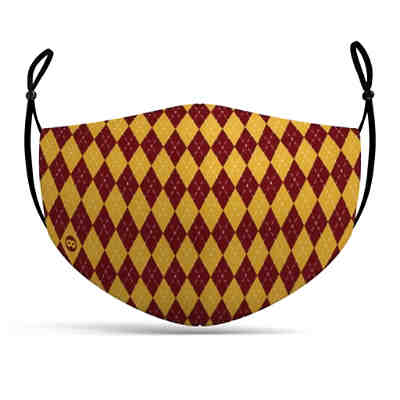 Stoffmaske Zauberschule rot Masken