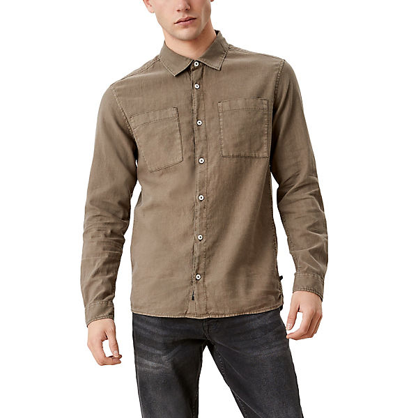 Regular: Hemd mit Garment Dye Langarmhemden