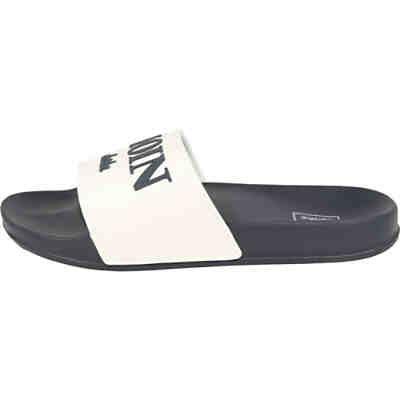 -Hamburg - Unisex Buddellette Moin Badelatschen Schlappen Weiss/Marine Clogs
