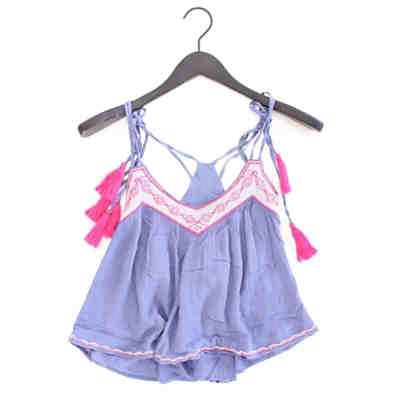 Second Hand - Spaghetti-Top blau aus Viskose Damen Gr. M