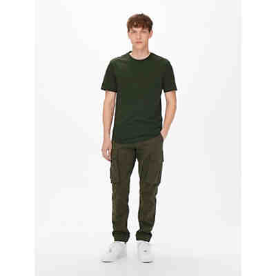 Langes Rundhals T-Shirt Kurzarm Shirt ONSMATT Stretch Basic 2