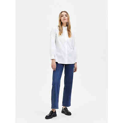 Basic Langarm Hemd Bluse aus Baumwolle SLFREKA 2