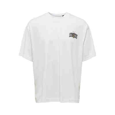 Oversized Rundhals PrintT-Shirt Baumwolle ONSGARTH