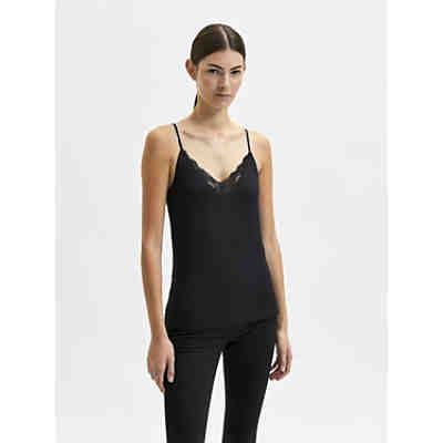 Basic Spitzen Top mit V-Ausschnitt SLFMANDY