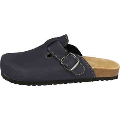 Herren Clogs 176-002 Hausschuhe klassisch Dunkelblau Lederfußbett Clogs 2