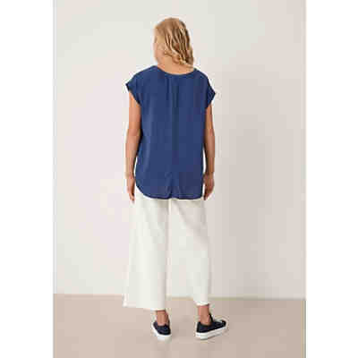 Bluse mit modischem Rückenschlitz Kurzarmblusen 2