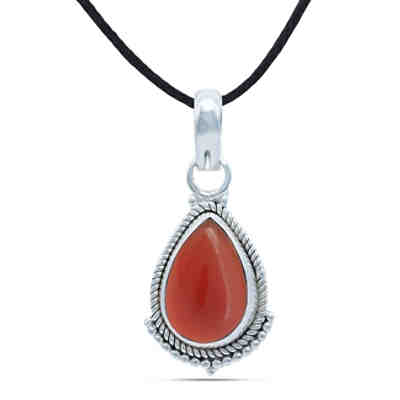 Kette JARI aus 925er Sterling Silber Karneol