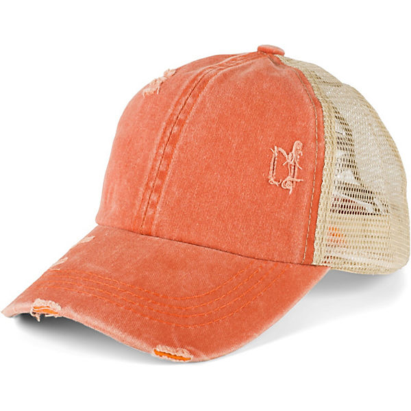 Ponytail Baseball Cap Used Look mit Mesh Einsatz