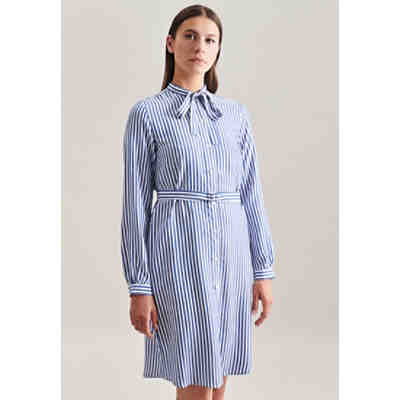 Kleid Langarm Streifen Blusenkleider