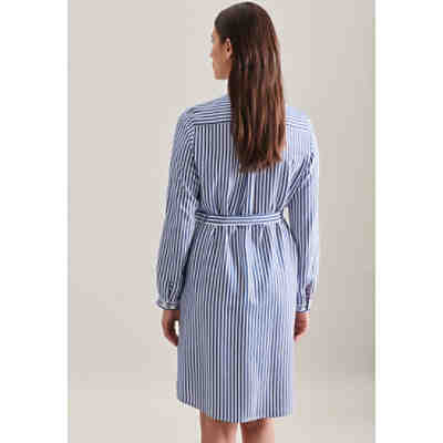 Kleid Langarm Streifen Blusenkleider 2
