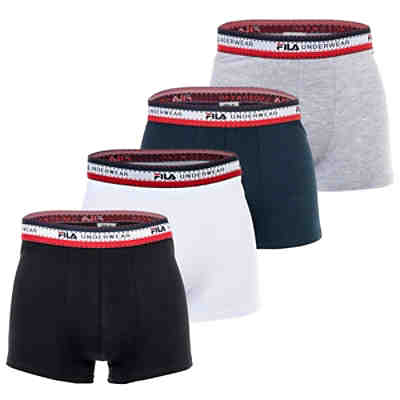 Herren Boxer Shorts, 4er Pack - Logobund, Cotton Stretch, einfarbig Boxershorts