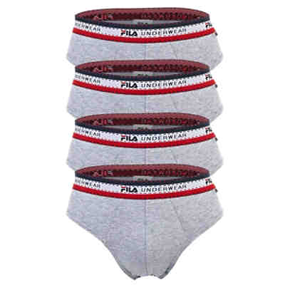 Herren Slip, 4er Pack - Briefs, Logobund, Cotton Stretch, einfarbig Slips