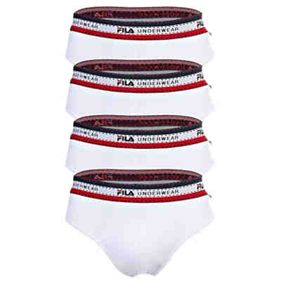 Herren Slip, 4er Pack - Briefs, Logobund, Cotton Stretch, einfarbig Slips