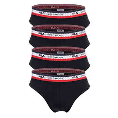 Herren Slip, 4er Pack - Briefs, Logobund, Cotton Stretch, einfarbig Slips