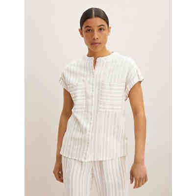 Blusen & Shirts Bluse mit Leinen Langarmblusen 2