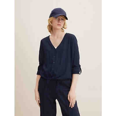 Blusen & Shirts Langarmbluse mit Knotendetail Kurzarmblusen