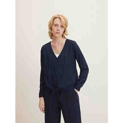 Blusen & Shirts Langarmbluse mit Knotendetail Kurzarmblusen 2