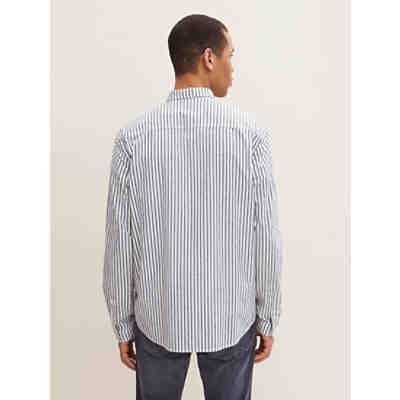 Blusen & Shirts Gestreiftes Basic Hemd mit Manschetten Langarmhemden 2