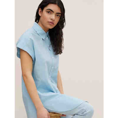 Blusen & Shirts Longbluse mit Kurzärmeln Langarmblusen