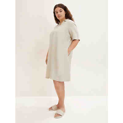 Kleider & Jumpsuits Plus - Polokleid mit Leinen Jerseykleider
