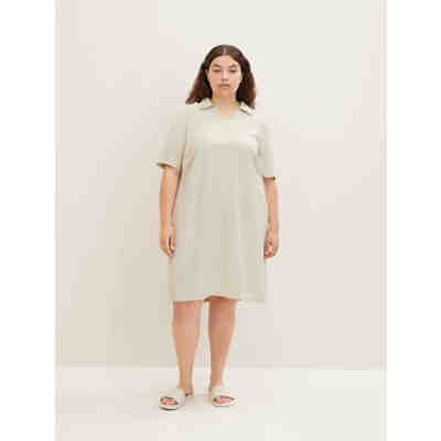 Kleider & Jumpsuits Plus - Polokleid mit Leinen Jerseykleider 2
